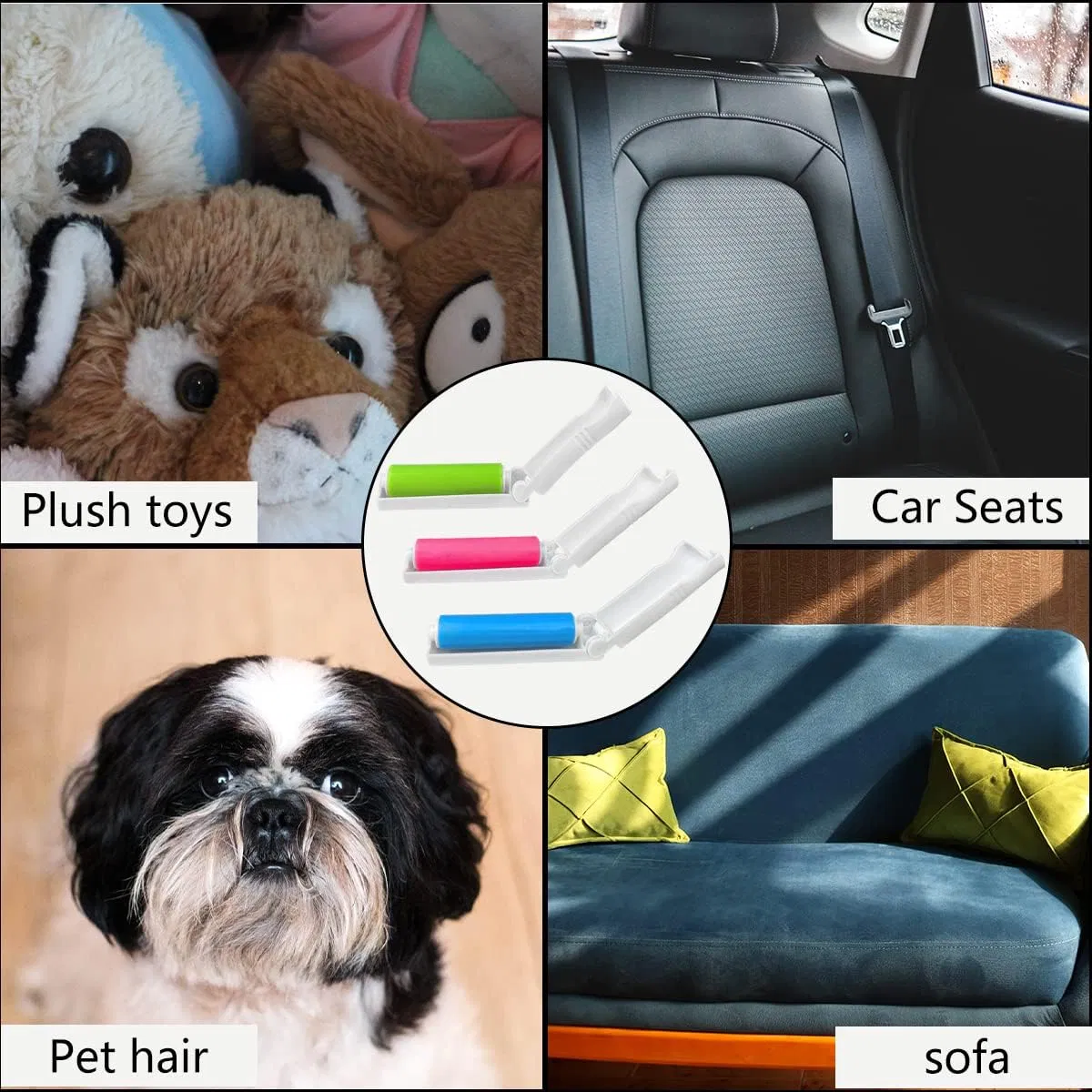 Cleanup 3 Pack of Reusable Lint Rollers 3 Colors Foldable Mini Lint Roller Small and Portable to Easily Remove Lint Hair Dust and Pet Hair