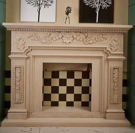 White Marble Stone Mantel Hearth Indoor Home Romm Heating Eco/Fireplace