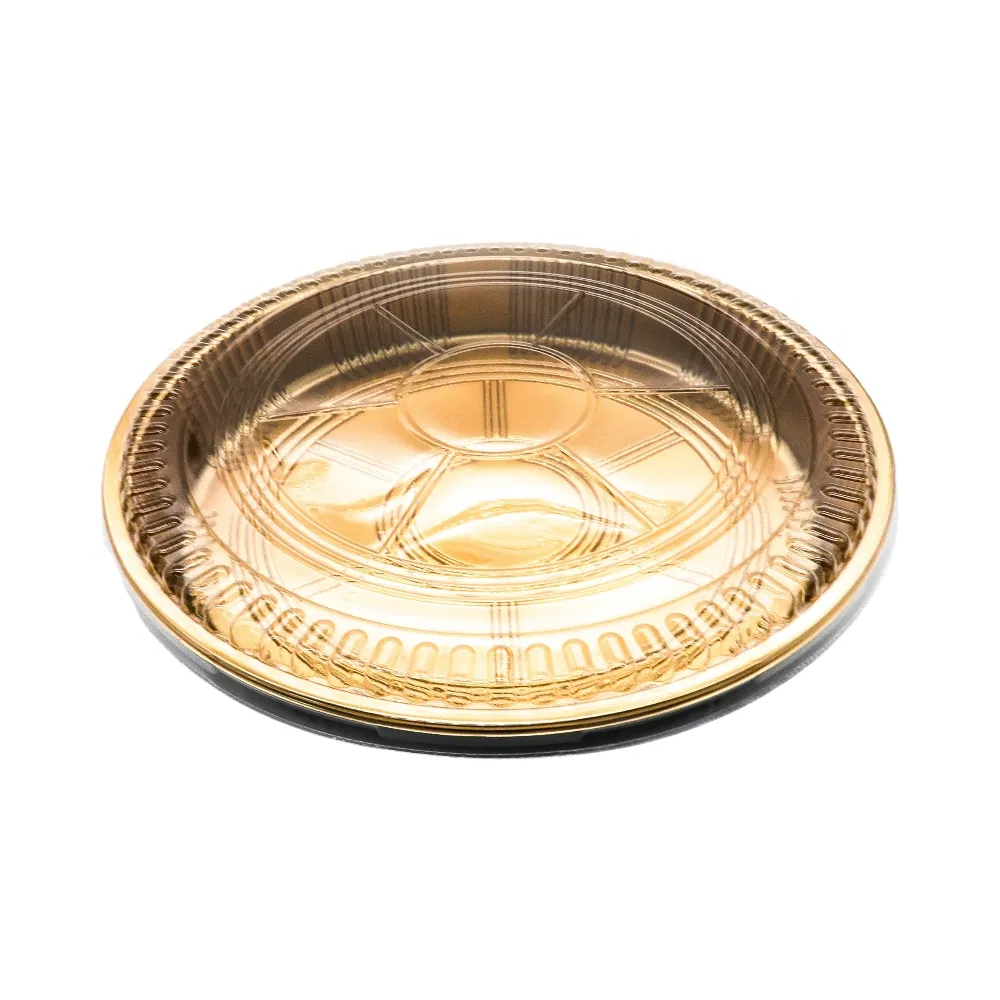 13 Inch Stackable Round Serving Tray Disposable Party Snack Food Packaging Takeaway