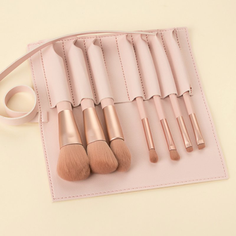 7PCS Pink Makeup Brushes Premium Synthetic Fiber Brush Makeup Tool Private Label Cosmetic Makeup Brush Set