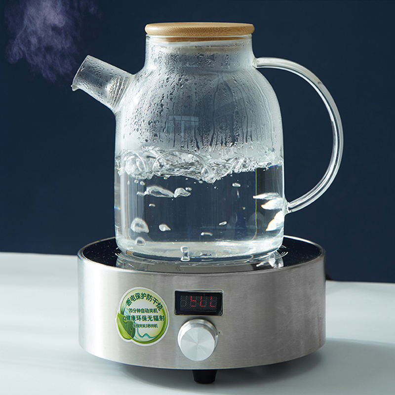 Hot Selling 1000ml 1800ml Glass Teapot with Bamboo Lid