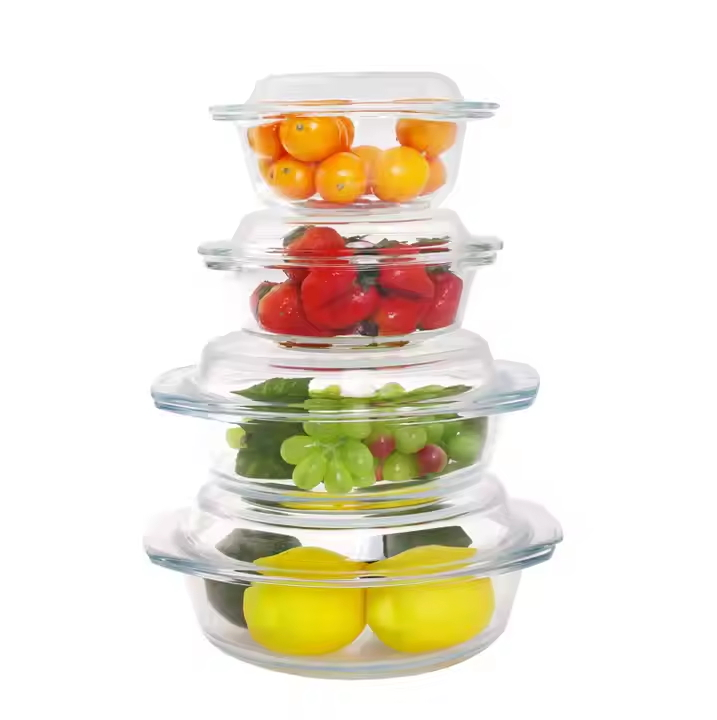 Elegant Deep Glass Casserole for Cooking and Storage 1000ml
