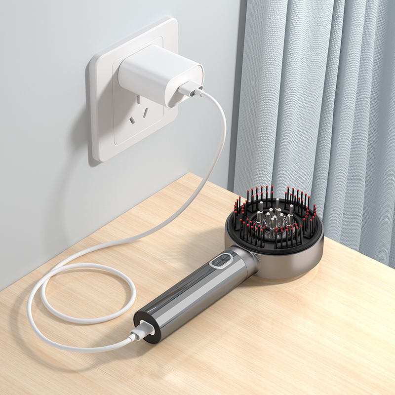 Электрическая EMS-расческа для роста волос с красным светом