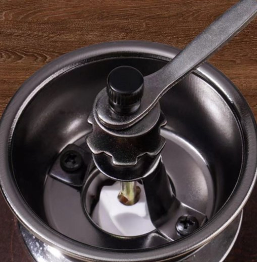 Home Classic Hand-Crank Coffee Grinder, Coffee Bean Mill, Vintage Solid Wood Coffee Decor, Small Portable Manual Coffee Grinding Machine