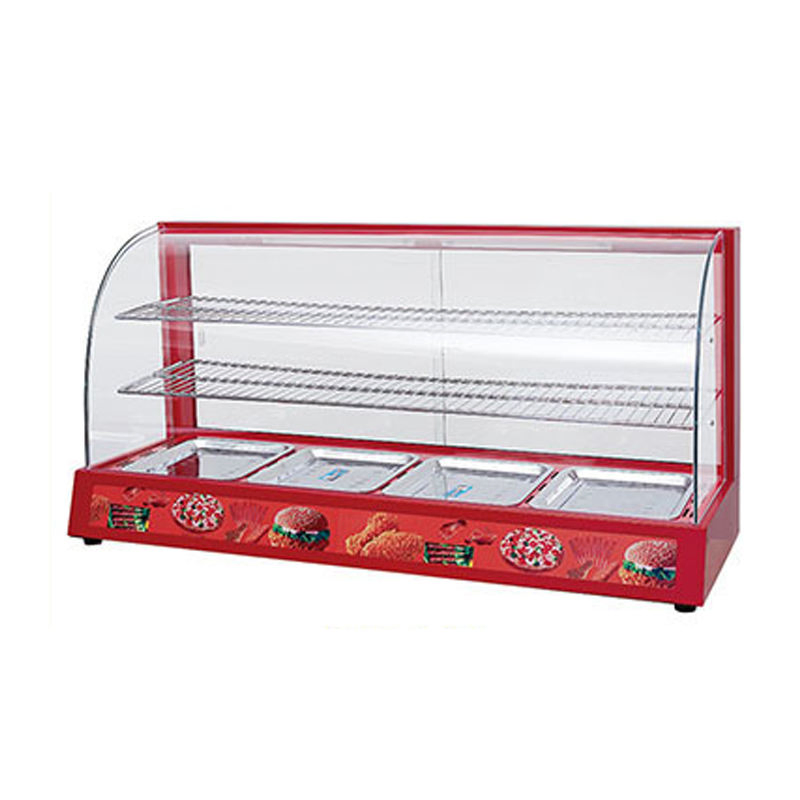 Commercial 3 Pool Stall Cooked Food Heating Insulation Display Cabinet