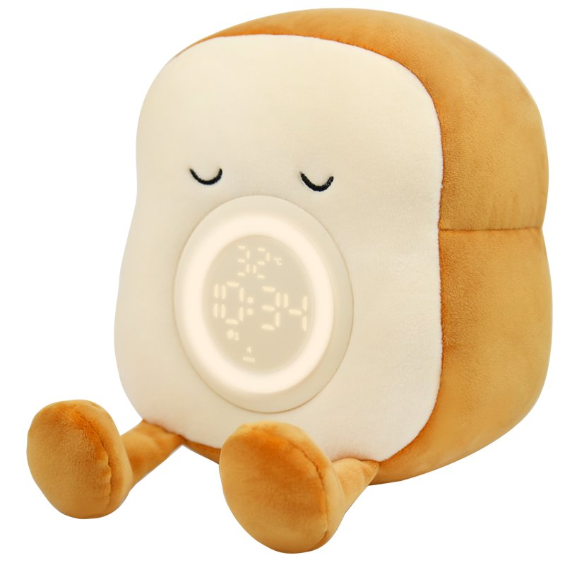 New Toast Plush Learning Alarm Clock USB Charging Children′ S Bedroom