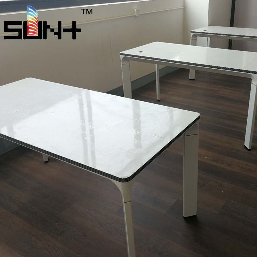 Factory Furniture Rectangle Ceramic Metal Dining Table High Pressure Laminate