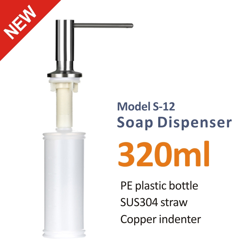 Hotel Kitchen Sinks Stainless Steel Liquid Soap Dispenser Hand Sanitizer Manual Foam Soap Dispenser with Plastic Bottle