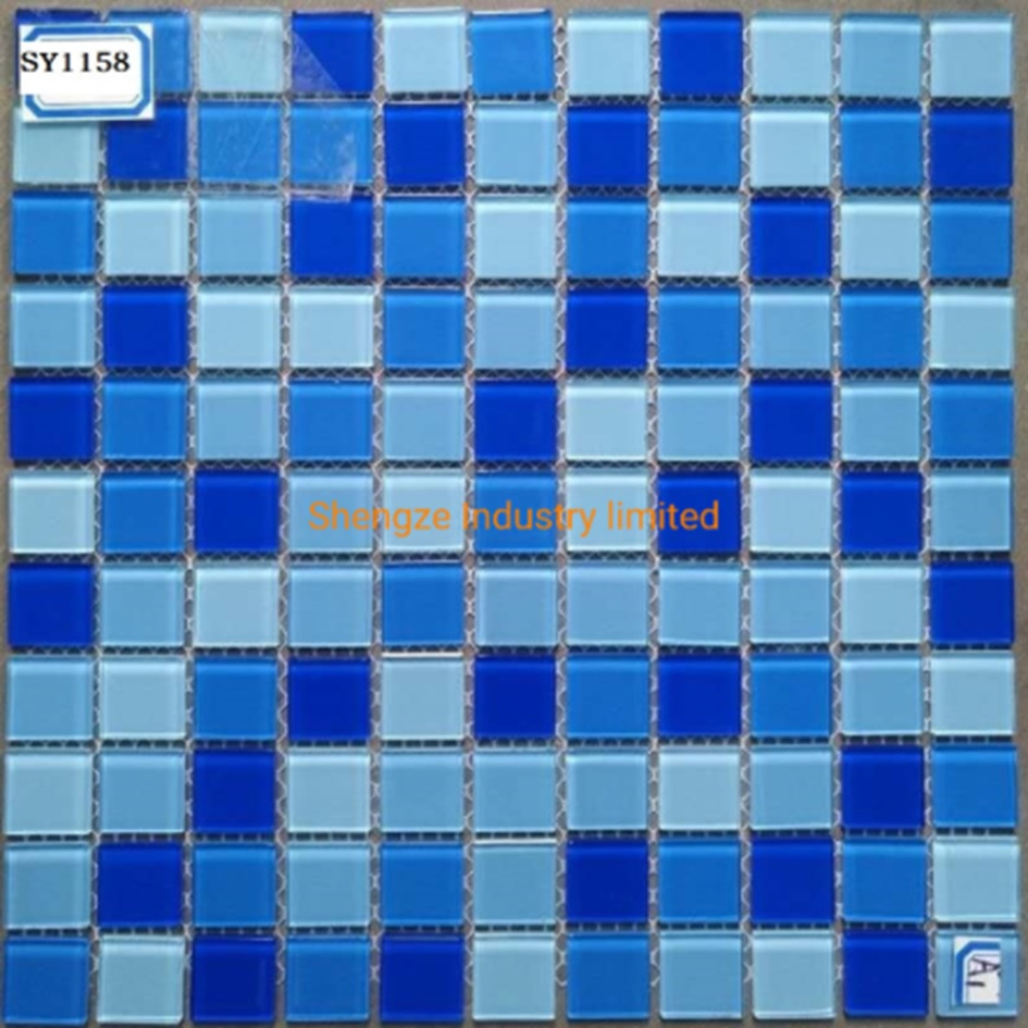 Мозаичная плитка из стекла цвета морской волны