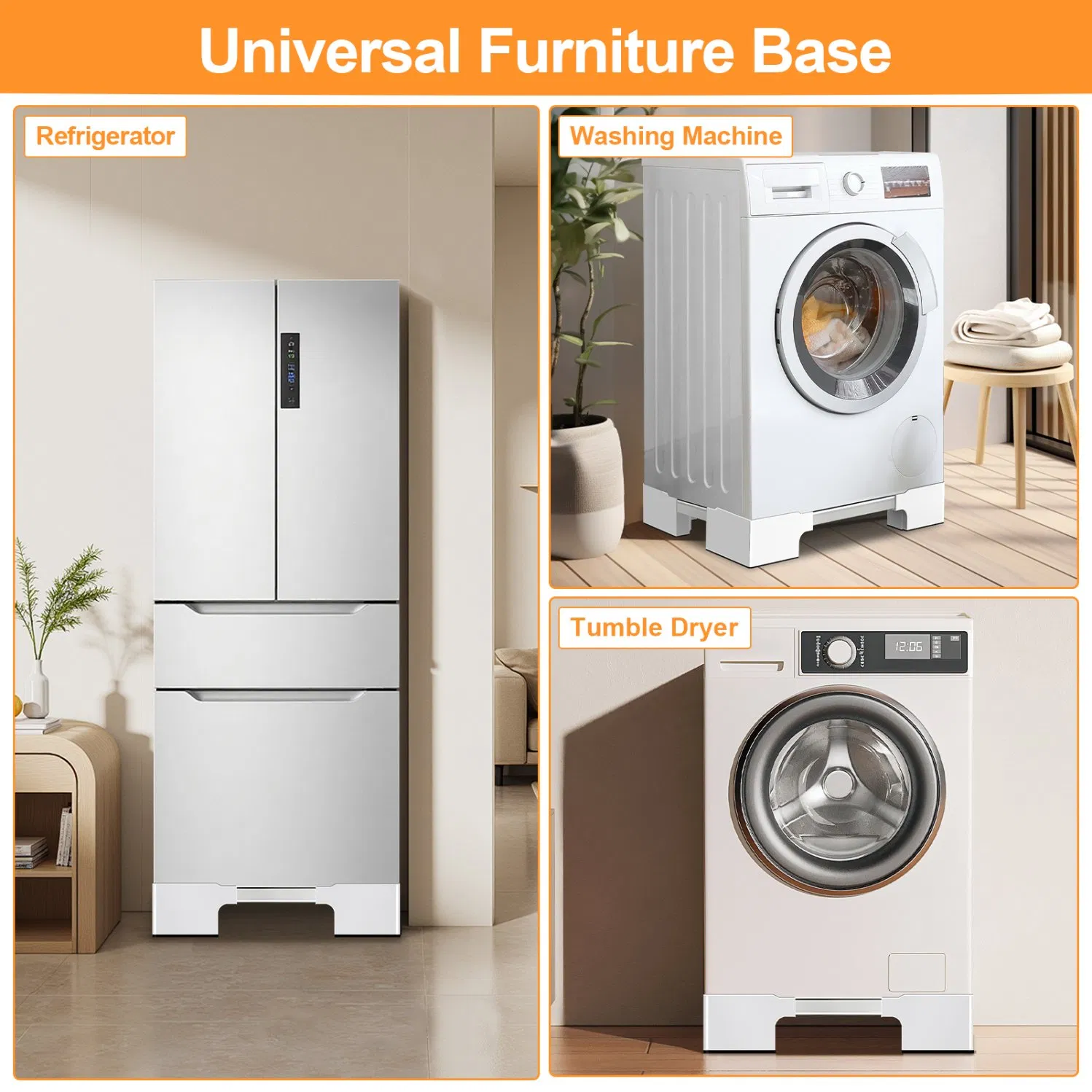 Plastic Bracket Fridge Movable Stand Washer Washing Machine Base