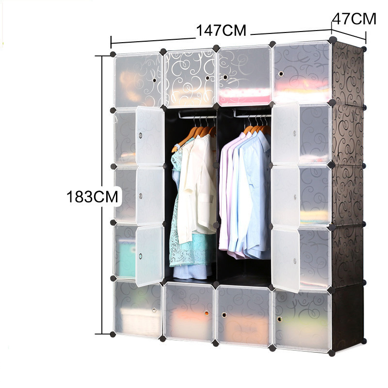 Modern Simple Plastic Combined Resin Folding Storage Cabinet with Large Storage