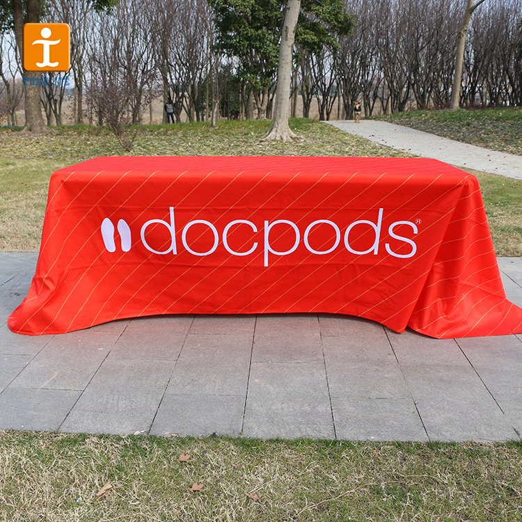 Custom Printed Tablecloth 8FT Advertising Tablecloth Fancy Wedding Polyester Table