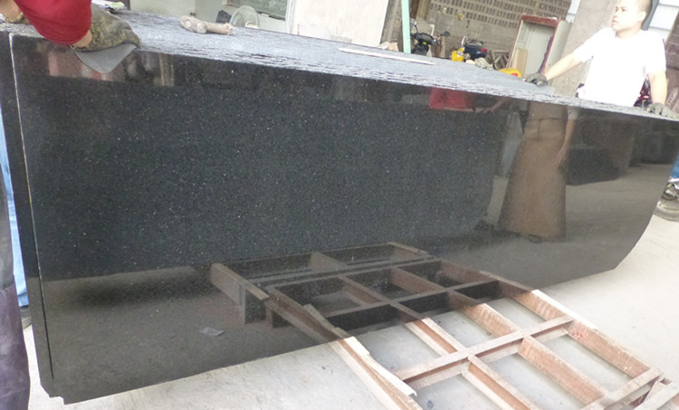 Black Granite Slab Black Galaxy Granite