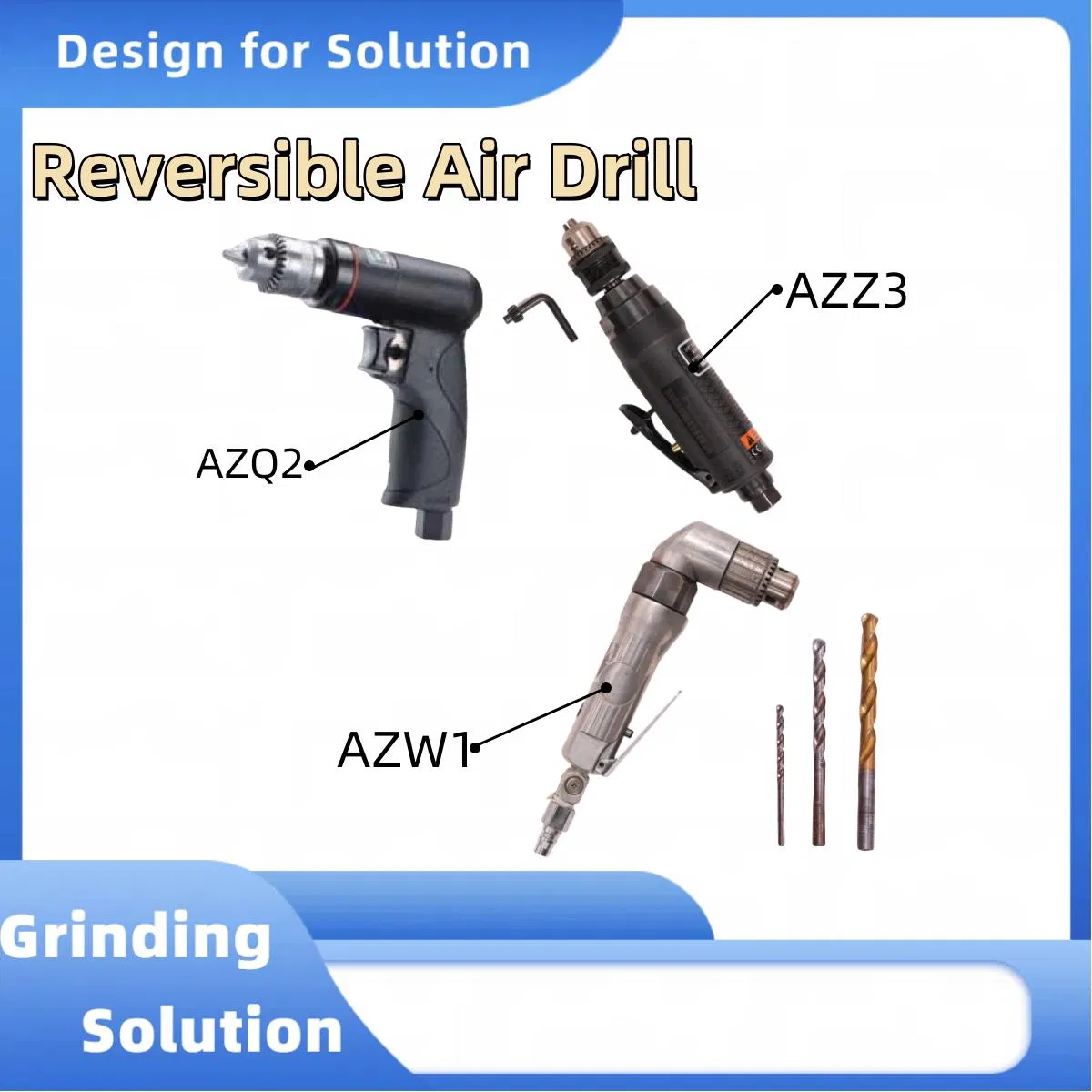 Пневматическая дрель 2400 об/мин, угловая