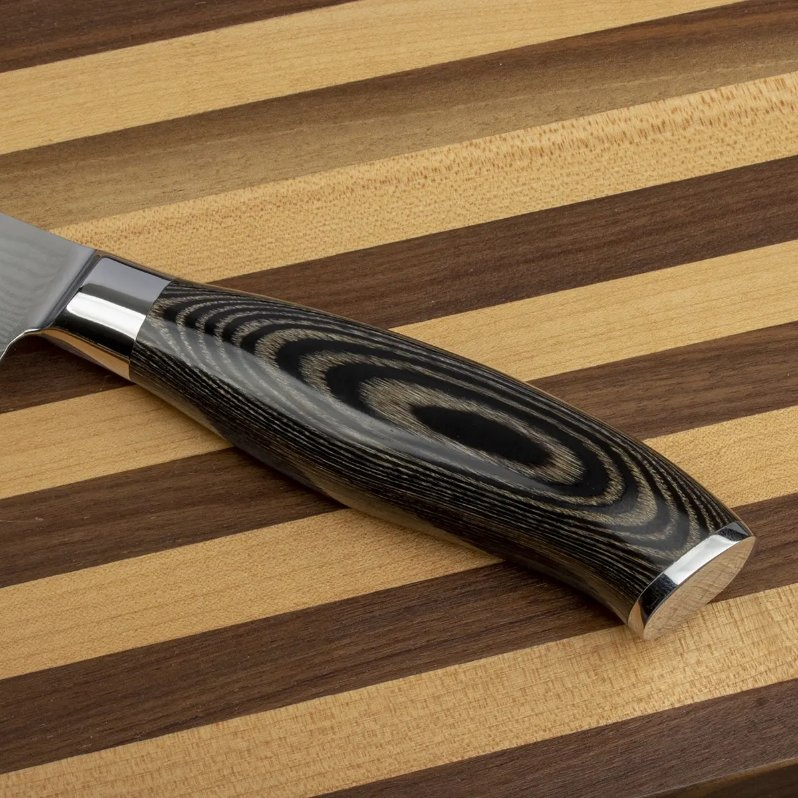 Japanese Damascus Knife High Quality 8 Inch Serrated Bread Knife 67 Layer Damascus Steel with Pakka Wood or G10 Forged Handle