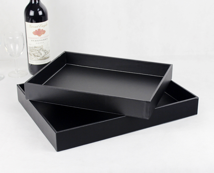 PU Leather Tray for Bathroom Use (PJ-021)