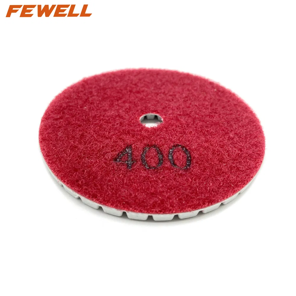 3inch 80mm 400# 7step Diamond Red Hand Polishing Pad for Ceramic Tile Porcelain Marble Concrete