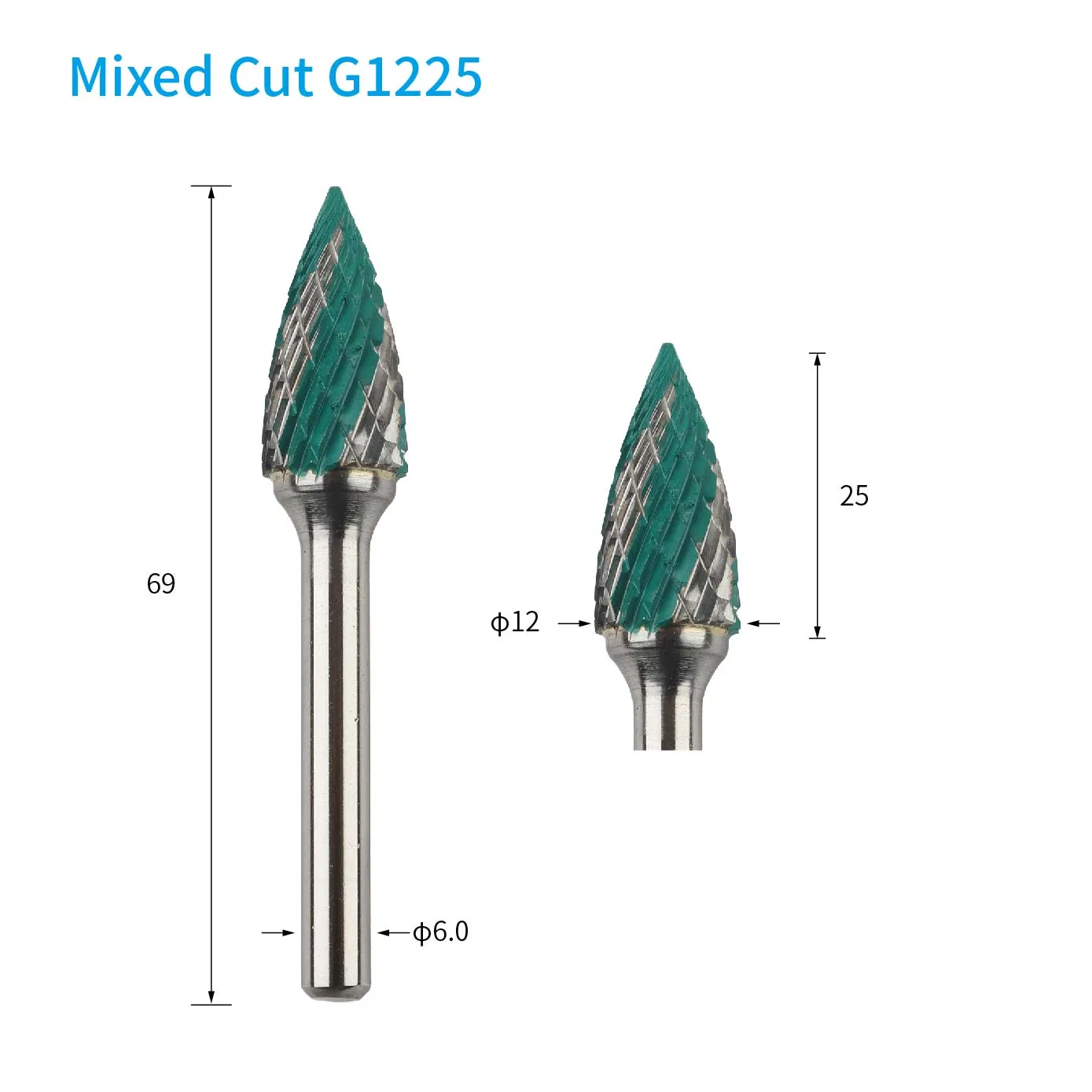 Speedway Mixed Cut Green Strip Tungsten Carbide Burr
