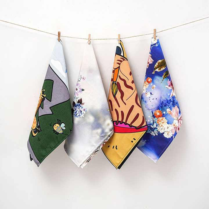 Custom Digital Printed Flour Sack Cloth 100% Cotton Linen Cleaning Woven Kitchen Dish Tea Towel