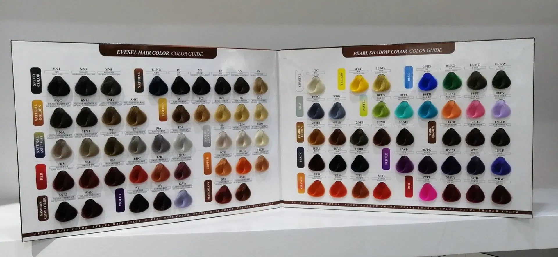 Straight & Round Shades Hair Color Chart Colour Swatches Professional Manufacturer