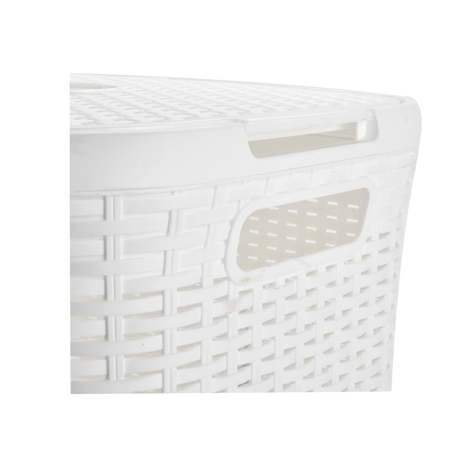 Large Capacity Plastic Laundry Basket White Color