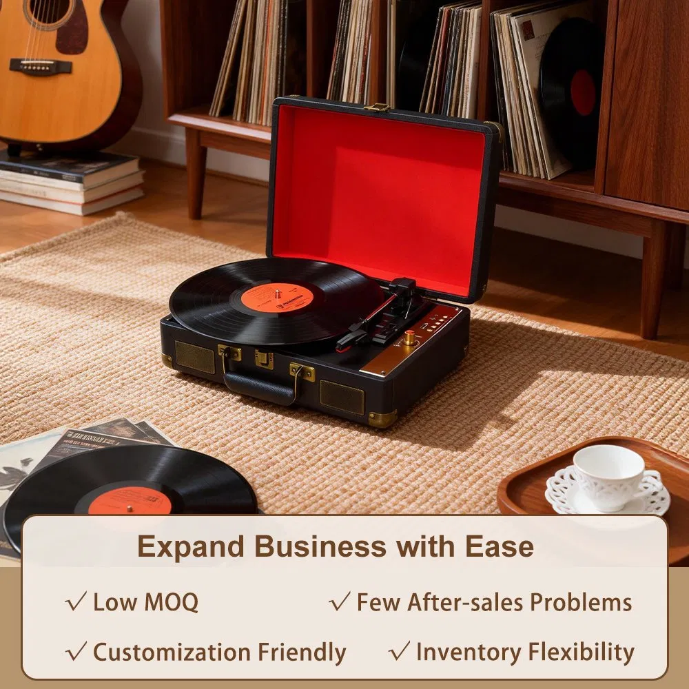 Ретро чемодан-граммофон с Bluetooth и проигрывателем винила