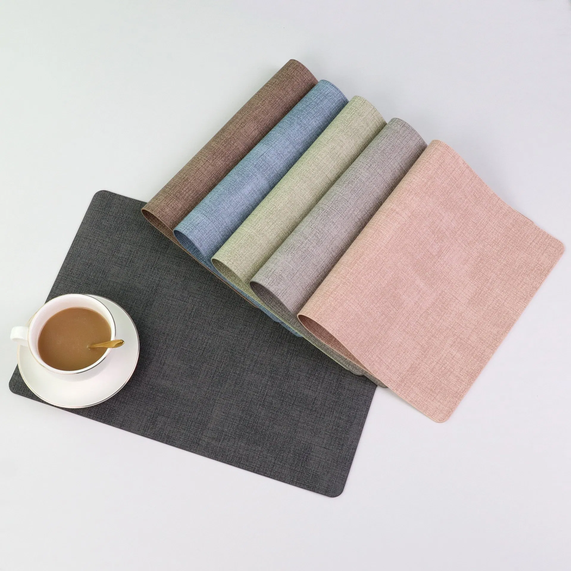 Customized Leather Felt Mats Square Thermal Insulation Placemats Coasters for Kitchen Bar Environmental Protection Wedding Table