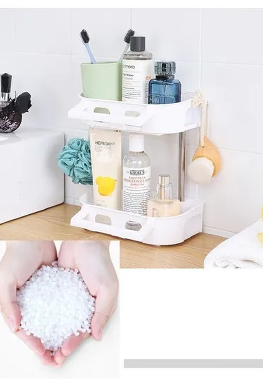 Plastic Rack Multi-Function Organizer Rack for Bathroom Kitchen Two Layer Durable Hh008_6