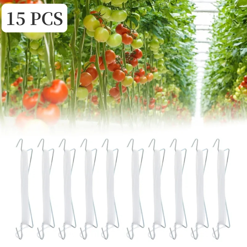 15 PCS Tomato Support Clips Cherry Vegetable Plant Vines Climbing J Hooks Plant Growth Puller Prevent Tomatoe From Pinching