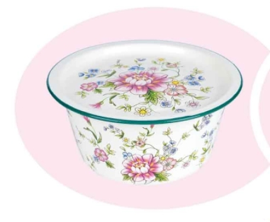 Household Extra-Thick Flat-Cover Printed Enamel Hand-Washing Bowl