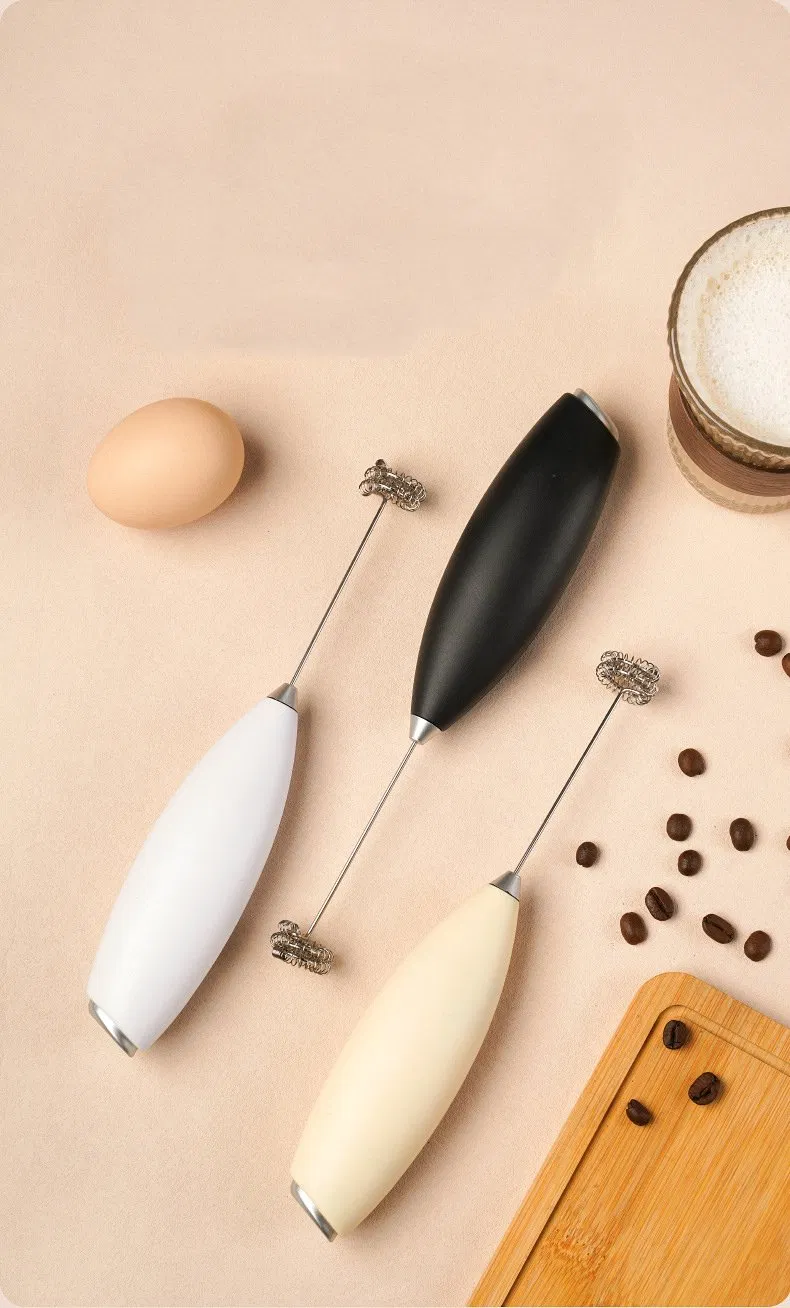 2025 Battery Operated Drink Mixer Automatic Hand Milk Frother Electric Coffee Frother with Stainless Steel Whisk