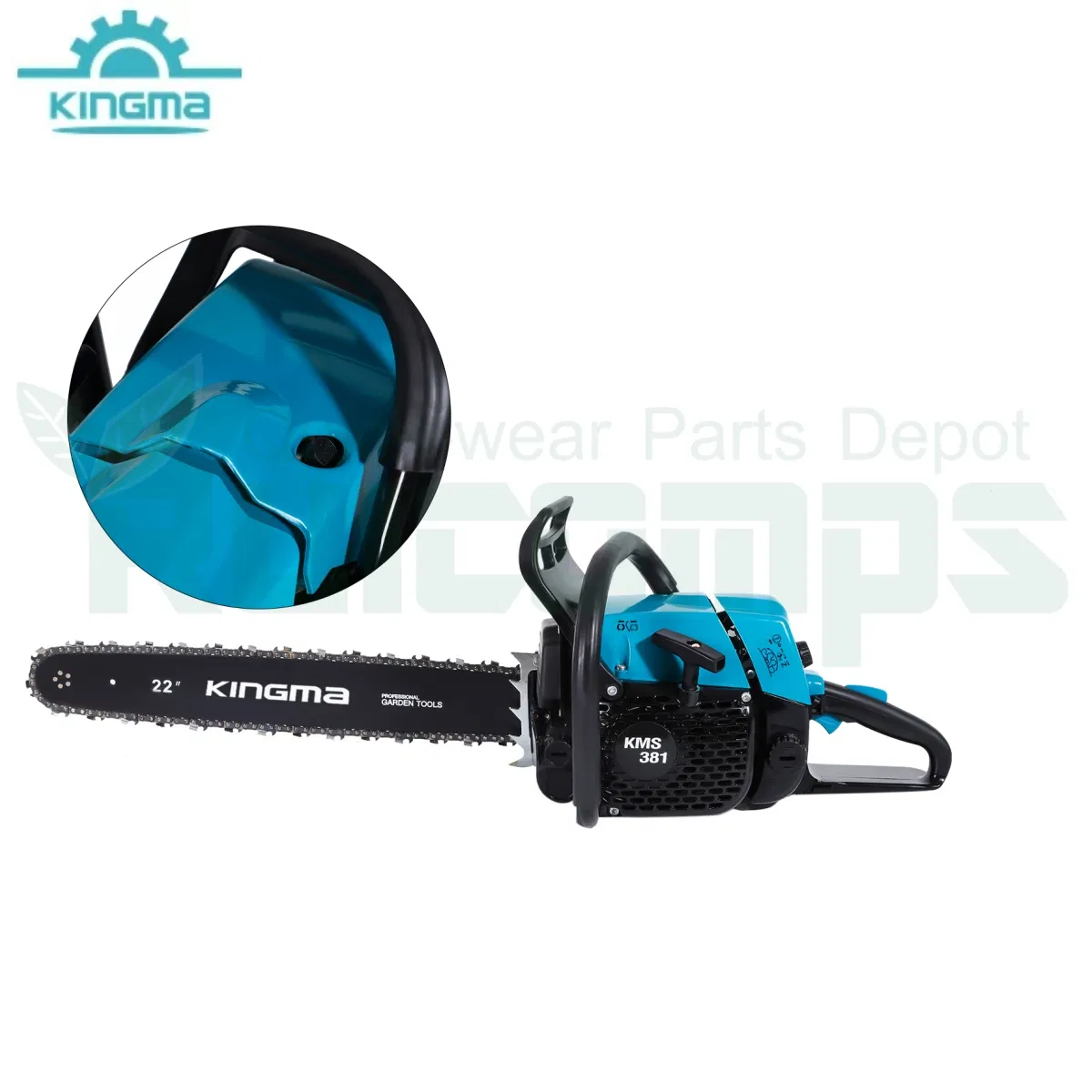 Kingma Kms 381 (MS381) Magnum 72.2cc Gas Chainsaw with 20" Bar for Professional