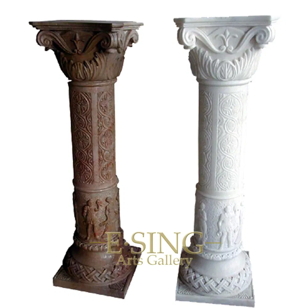 Customized Marble Stone Pillar Pedestal Sculpture Decorative Marble Pedestal Base for Sculpture