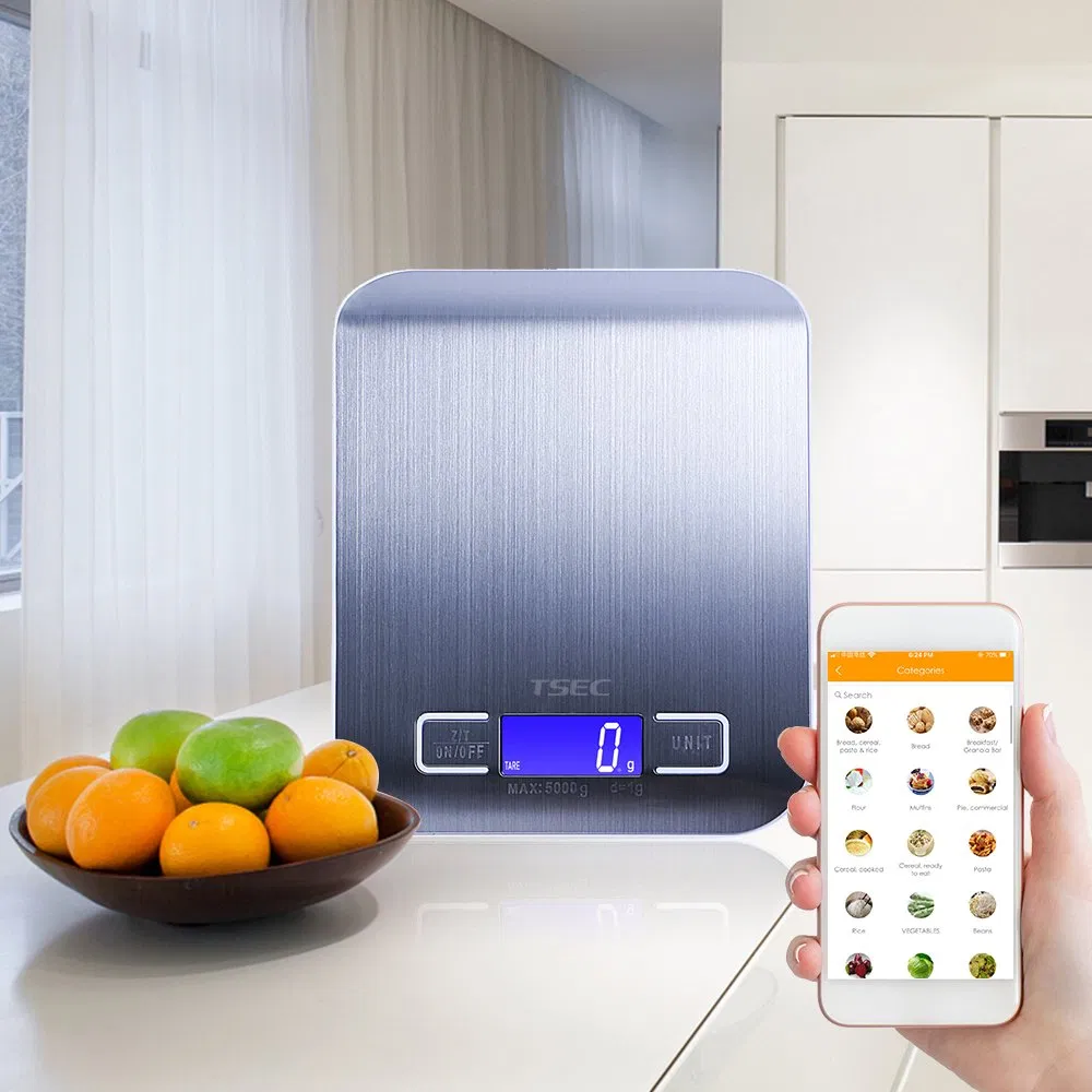 OEM/ODM Portable Smart Bluetooth Electronic Kitchen Food Scale Baking Tool with Timer for Fruit & Vegetable Battery Powered