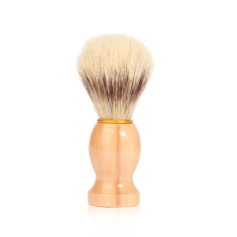 High Quality Wooden Handle Bristle Cleansing Foam Brush Men Shaving Brush Mini Handle Men Shave Set Shaving Brush