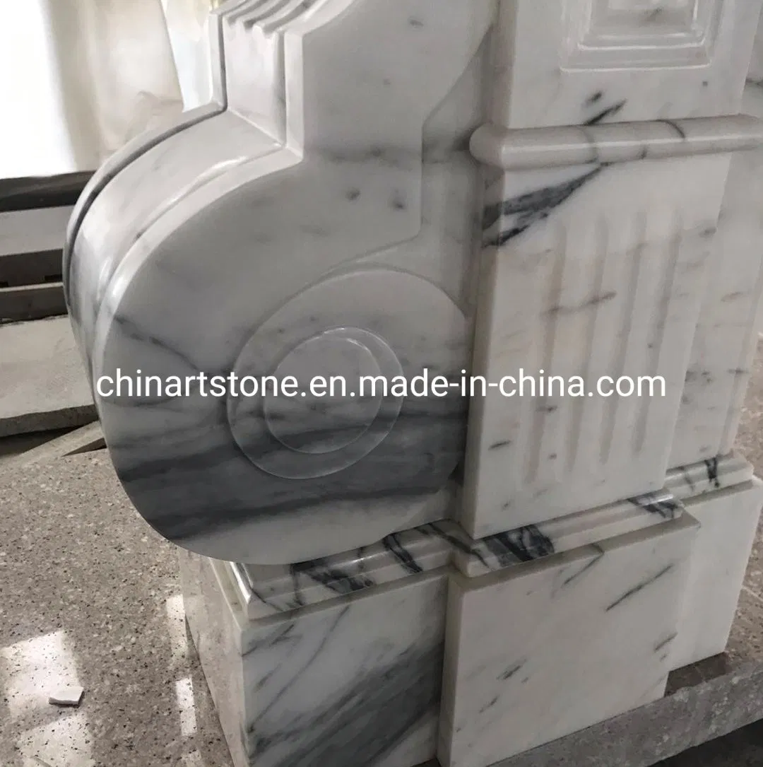 Top Quality Arabascata White Marble Fireplace