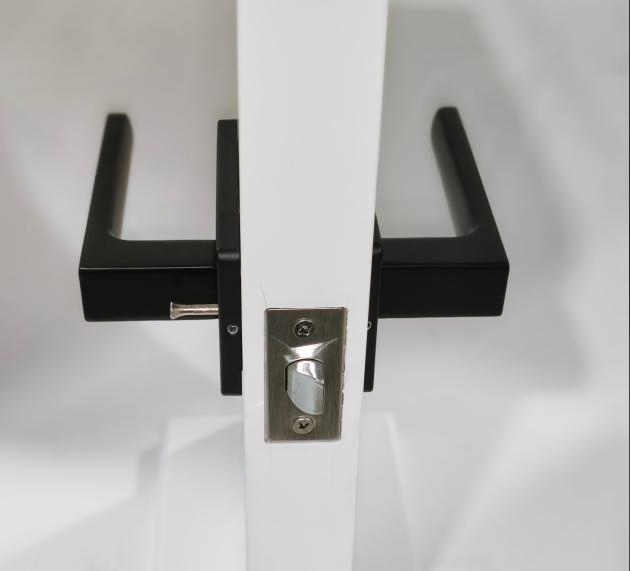 Japanese Silent Three Bar Door Lock Set Without Key Lock with Handle Wooden Door Lock for Interior Bathroom Door