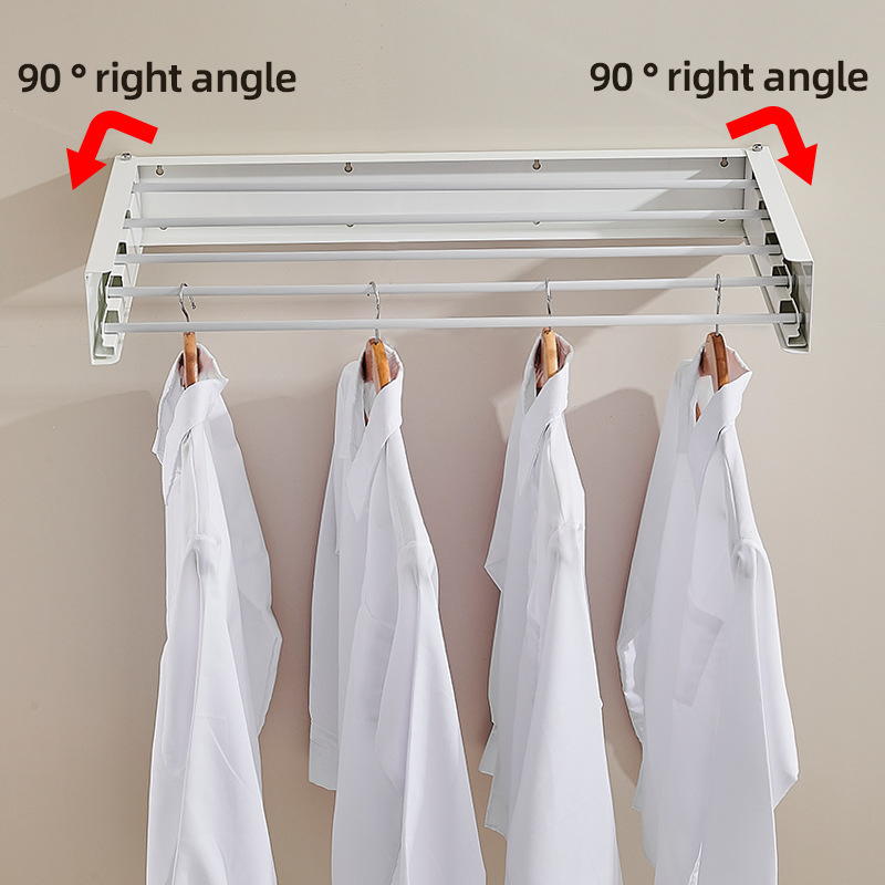 Hot Selling Hidden Bathroom Towel Multi-Functional Folding Wall-Mounted Clothes Drying Rack
