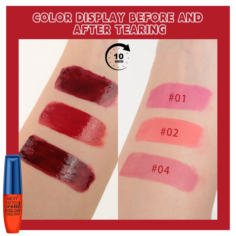 3 Color Tear Lip Makeup Peel off Magic Lipgloss Set