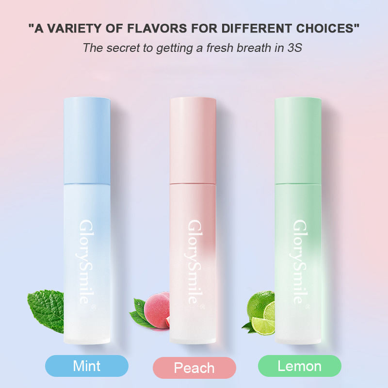 Wholesale Oral Care Portable Mouth Refreshing Breath Freshener Spray Oral Remove Bad Alcohol-Free Breath Peach Mint Mouth Spray