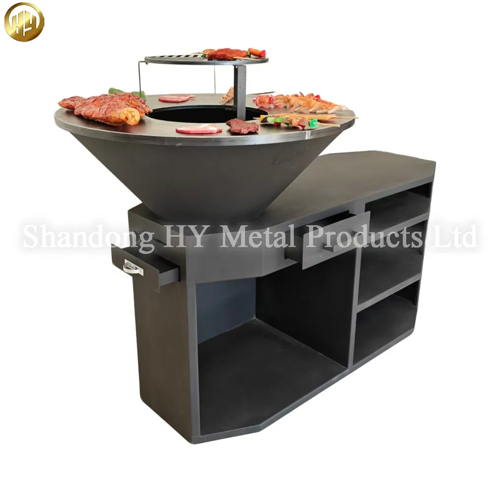 Уличный очаг из кортеновской стали Rustic для сада и BBQ