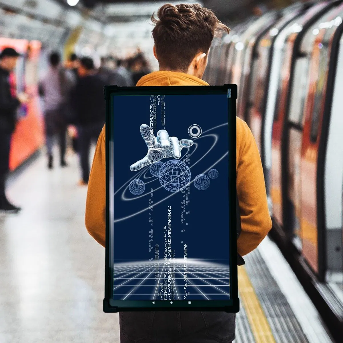 Professional Portable Advertising Display Matched Urban Promo Signage and Mobile Media Display Public Engagement Billboard