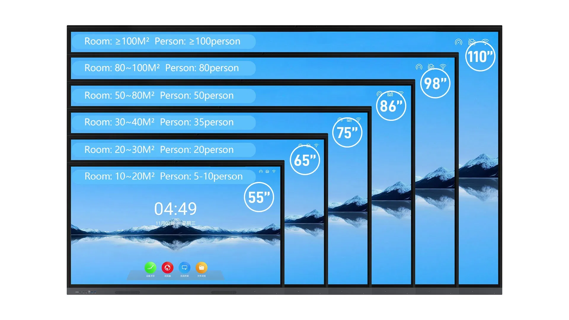 Factory Interactive Whiteboard 55-98 Inch 4K LCD Interactive Smart Board Touch Smartboard Interactive Flat Panel