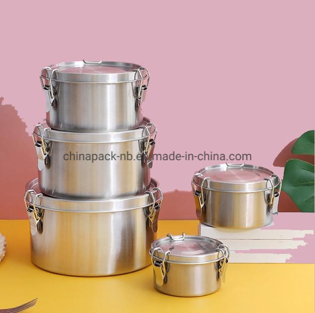 2021 Hot Sale Food Storage Container Leak Proof Stainless Steel Round
