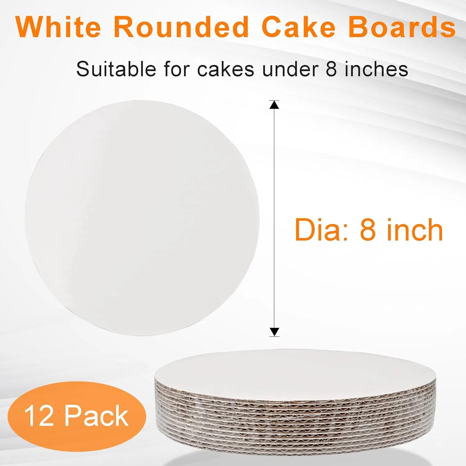 8 Inch White Round Cake