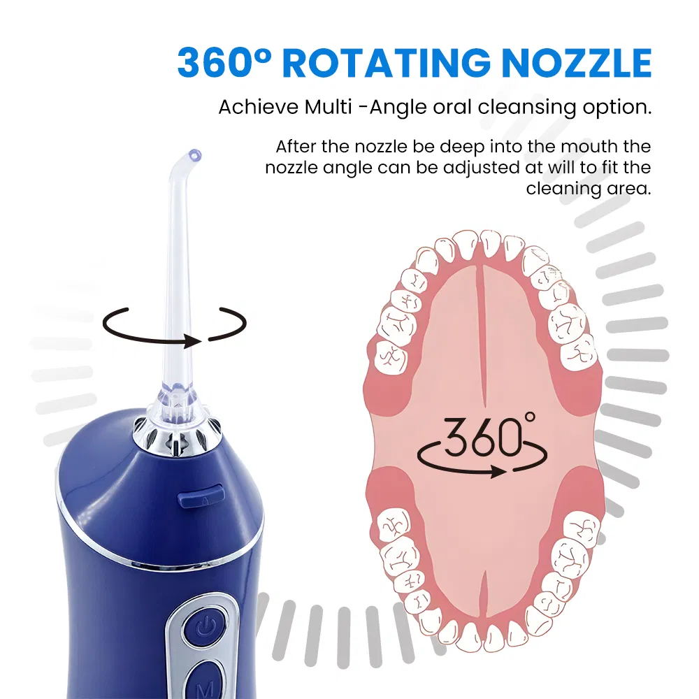 Water Flosser Portable Ipx7 Waterproof with Detachable 320ml Water Tank Rechargeable Type-C Oral Irrigator
