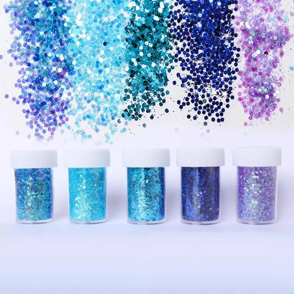 Sequin Nails Gradient Color Acrylic Paint Powder Decorative Nail Accessories