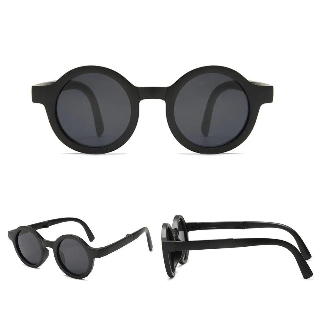 Fashion Summer Round Portable Folding Sun Glasses UV 400 Shades Kids Children Girls Boy Sunglasses