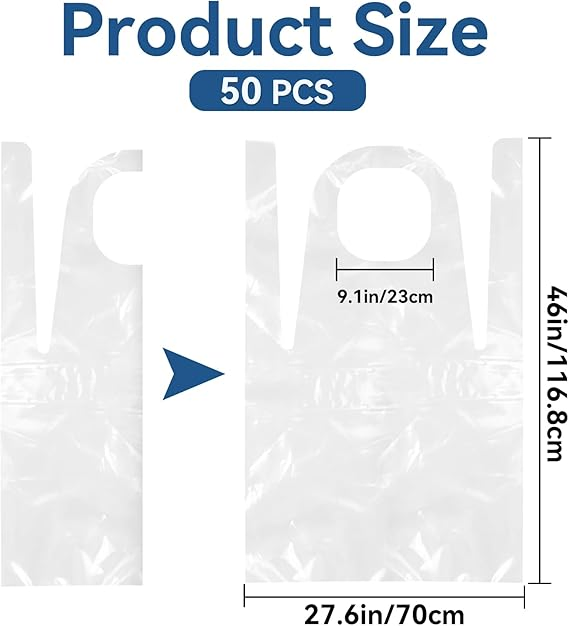 Water-Proof and Oil-Proof Disposable Plastic Apron for Food and Industry