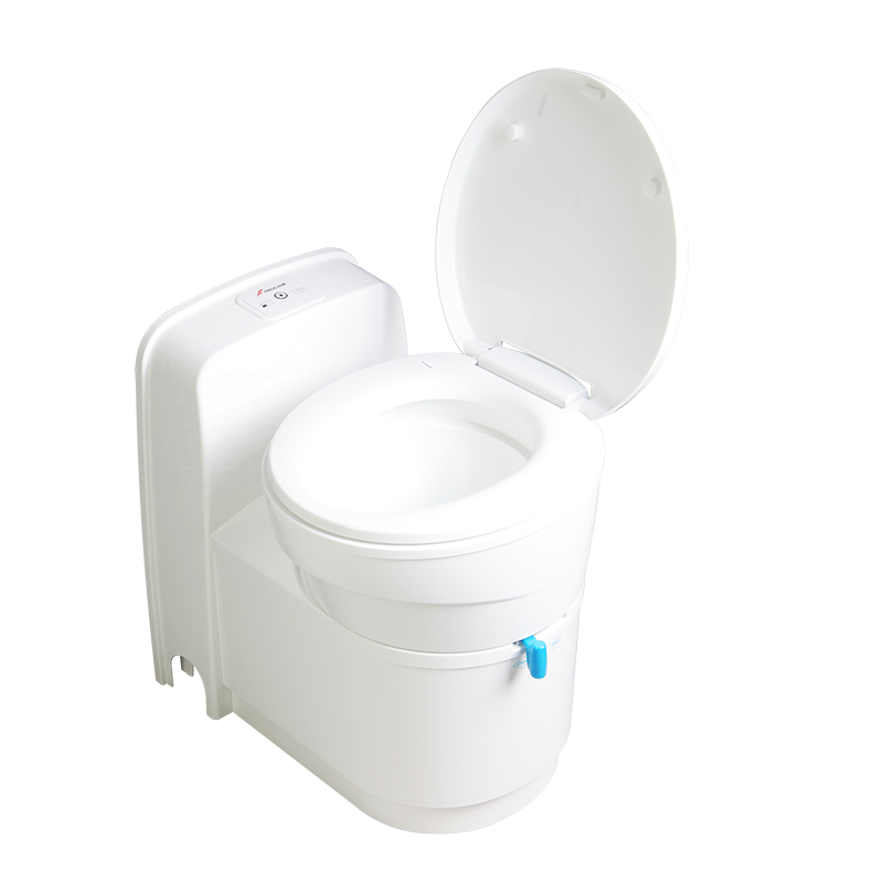 Portable RV Toilet with White Buffer Cover Plate for Camping and Marine